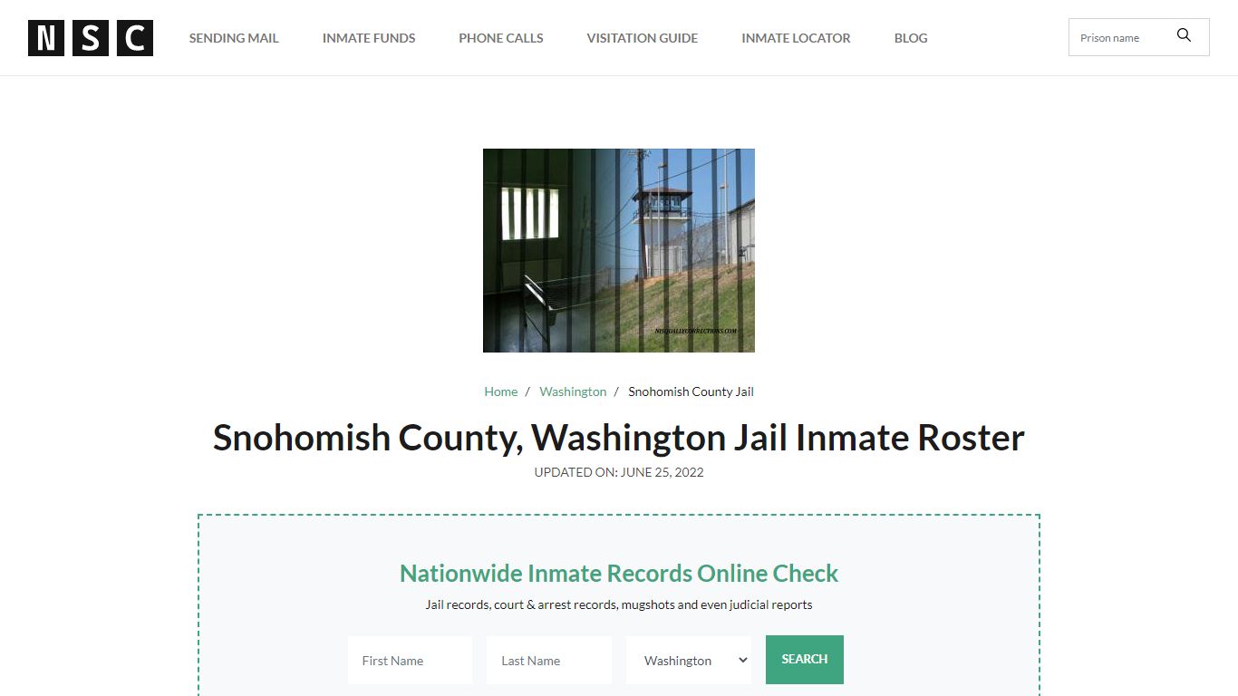 Snohomish County, Washington Jail Inmate List